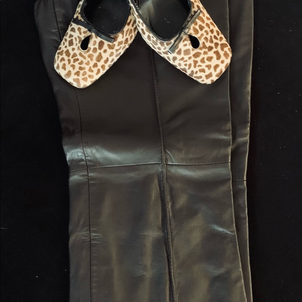 Women’s Brown Leather Pants. Size 2